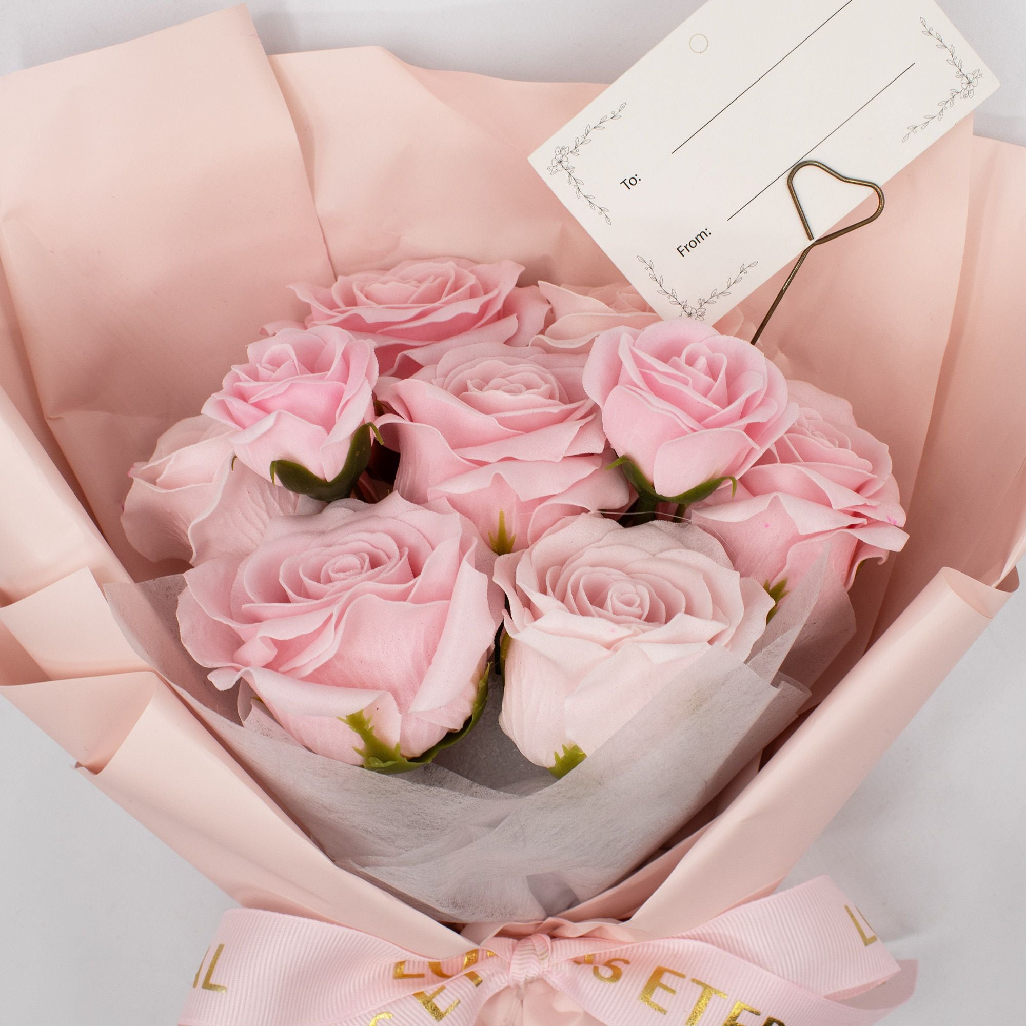 Large Pink Soap Roses Bouquet